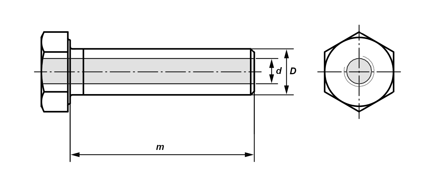 Bolt Extenders – General specification (coarse thread)
